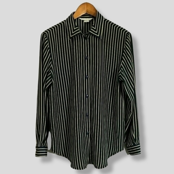 Bianca Nygard Women's Blouse Stripped Button Down Long Sleeve - Picture 1 of 4